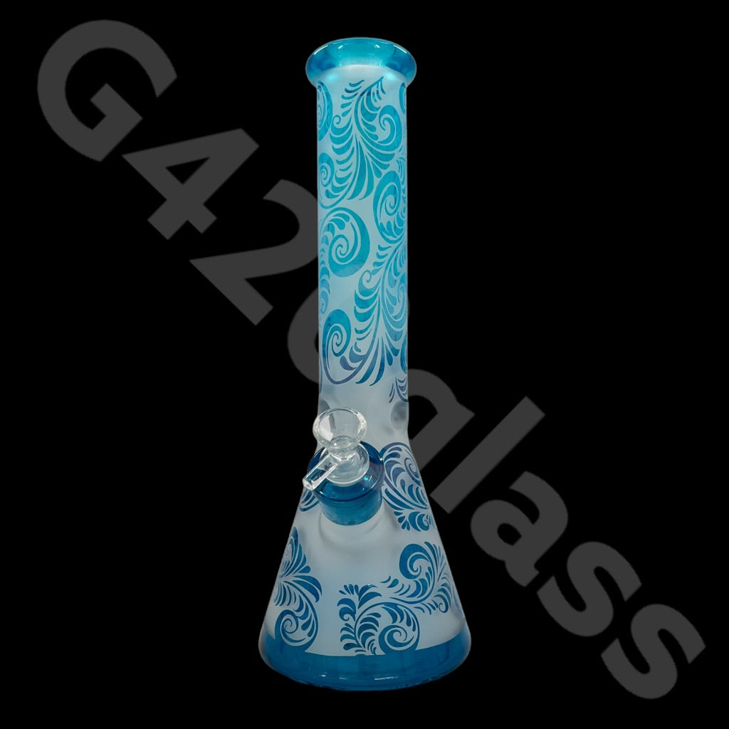 Heavy Duty Beaker Bong Sandblast | 14 Inch