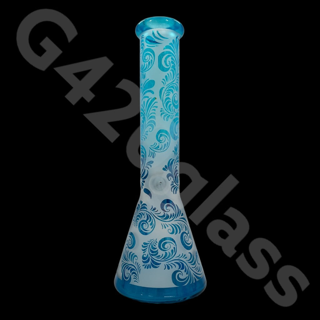 Heavy Duty Beaker Bong Sandblast | 14 Inch