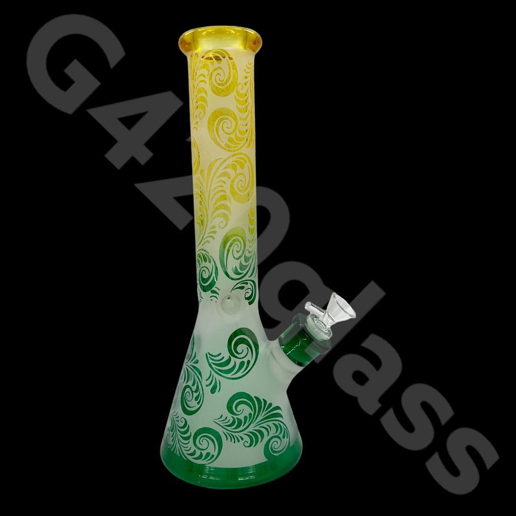 Heavy Duty Beaker Bong Sandblast | 14 Inch