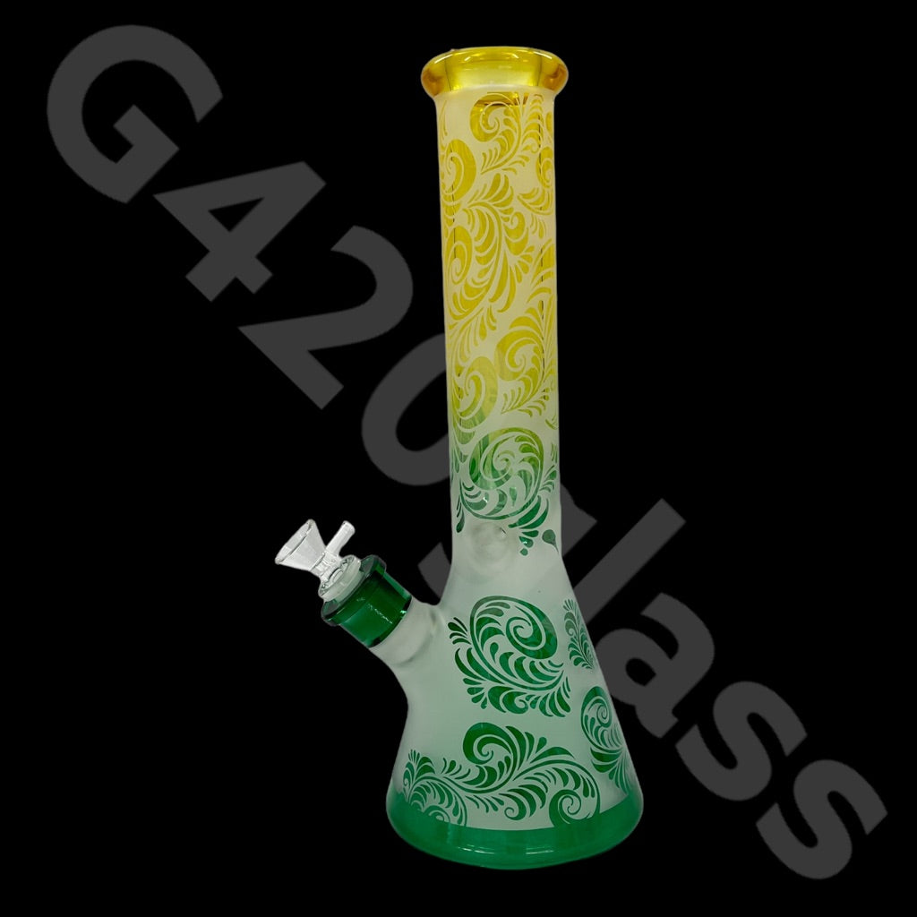 Heavy Duty Beaker Bong Sandblast | 14 Inch