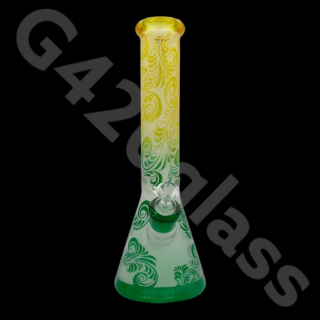 Heavy Duty Beaker Bong Sandblast | 14 Inch