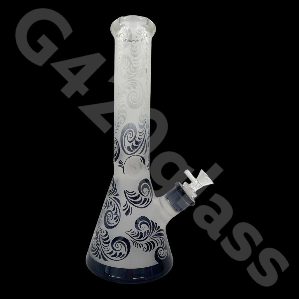 Heavy Duty Beaker Bong Sandblast | 14 Inch