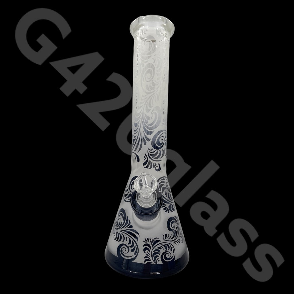 Heavy Duty Beaker Bong Sandblast | 14 Inch