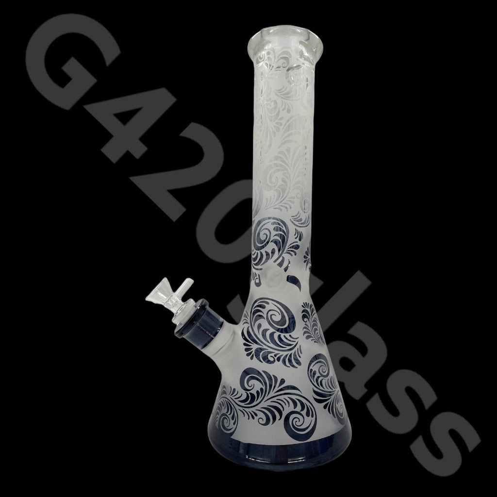 Heavy Duty Beaker Bong Sandblast | 14 Inch