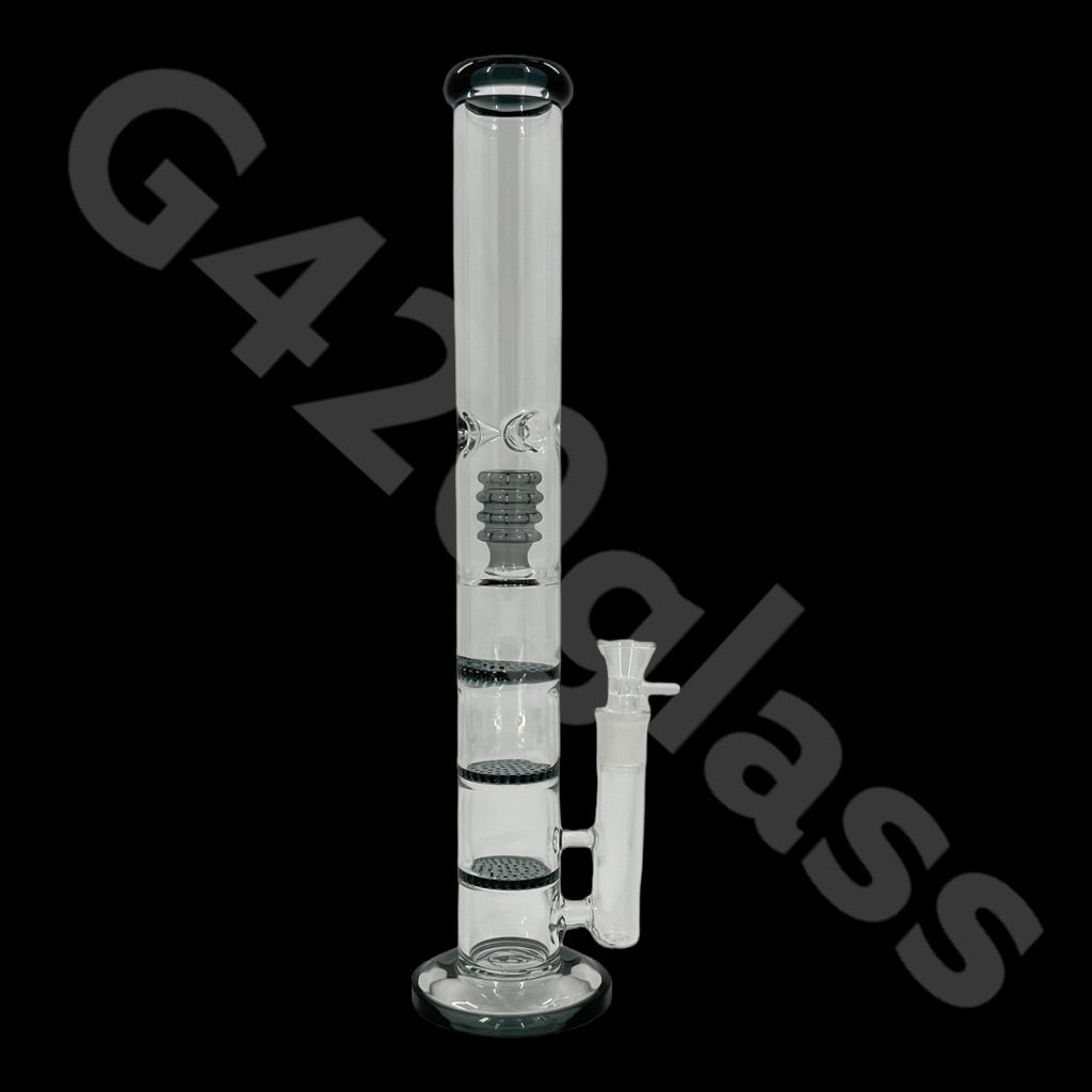 S38  18 Inch Tall Glass Triple Honeycomb Dab Rigs / Straight Bongs | Water Bongs Pipes