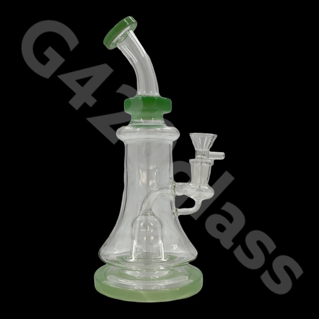 S29   G420 Glass 9 Inch Bend Neck Vortex Recycler Rig Ice Water Pipes | USA