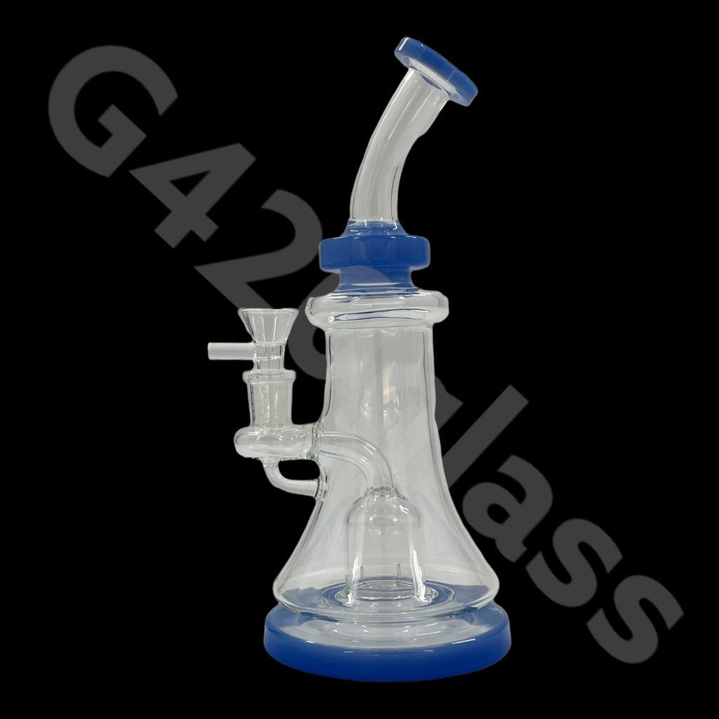 S29   G420 Glass 9 Inch Bend Neck Vortex Recycler Rig Ice Water Pipes | USA