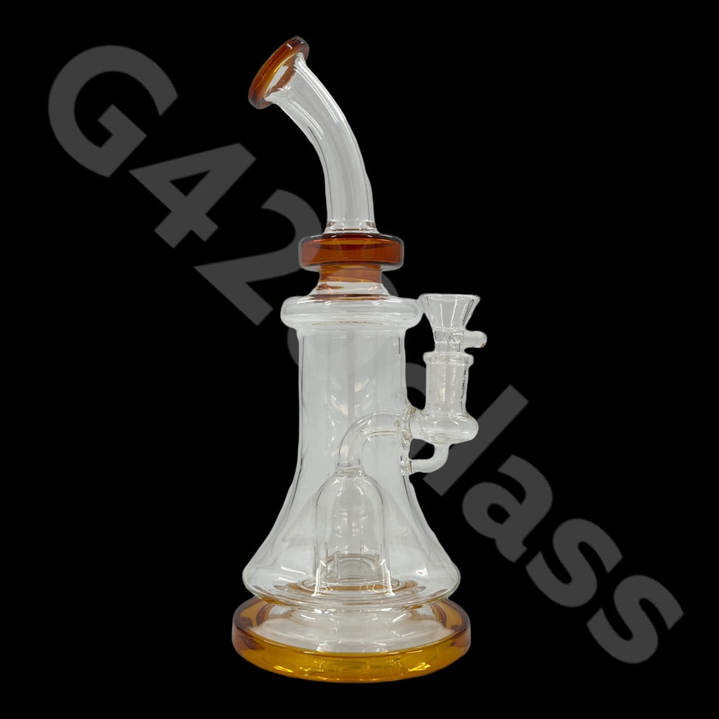 S29   G420 Glass 9 Inch Bend Neck Vortex Recycler Rig Ice Water Pipes | USA