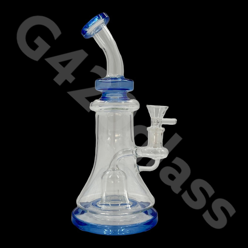 S29   G420 Glass 9 Inch Bend Neck Vortex Recycler Rig Ice Water Pipes | USA