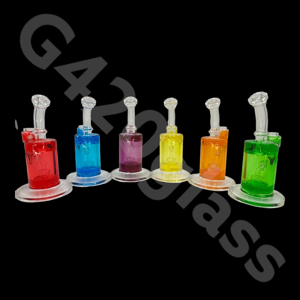 S33   G420glass 10" Glycerin Water Pipe w/ Bubble Bowl  | Colors Vary