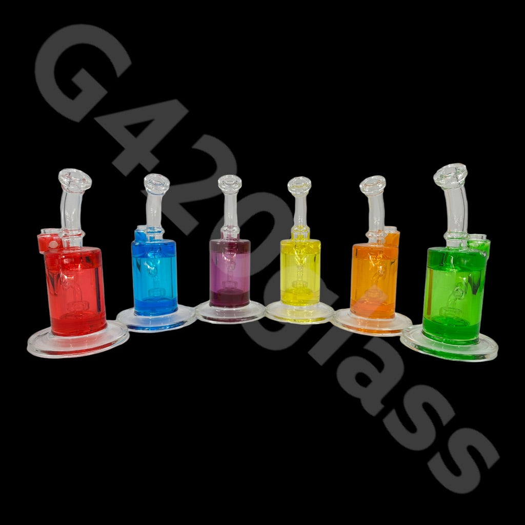 S33   G420glass 10" Glycerin Water Pipe w/ Bubble Bowl  | Colors Vary