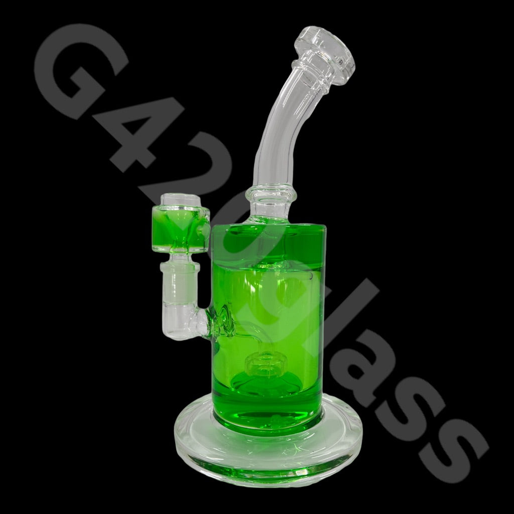 S33   G420glass 10" Glycerin Water Pipe w/ Bubble Bowl  | Colors Vary