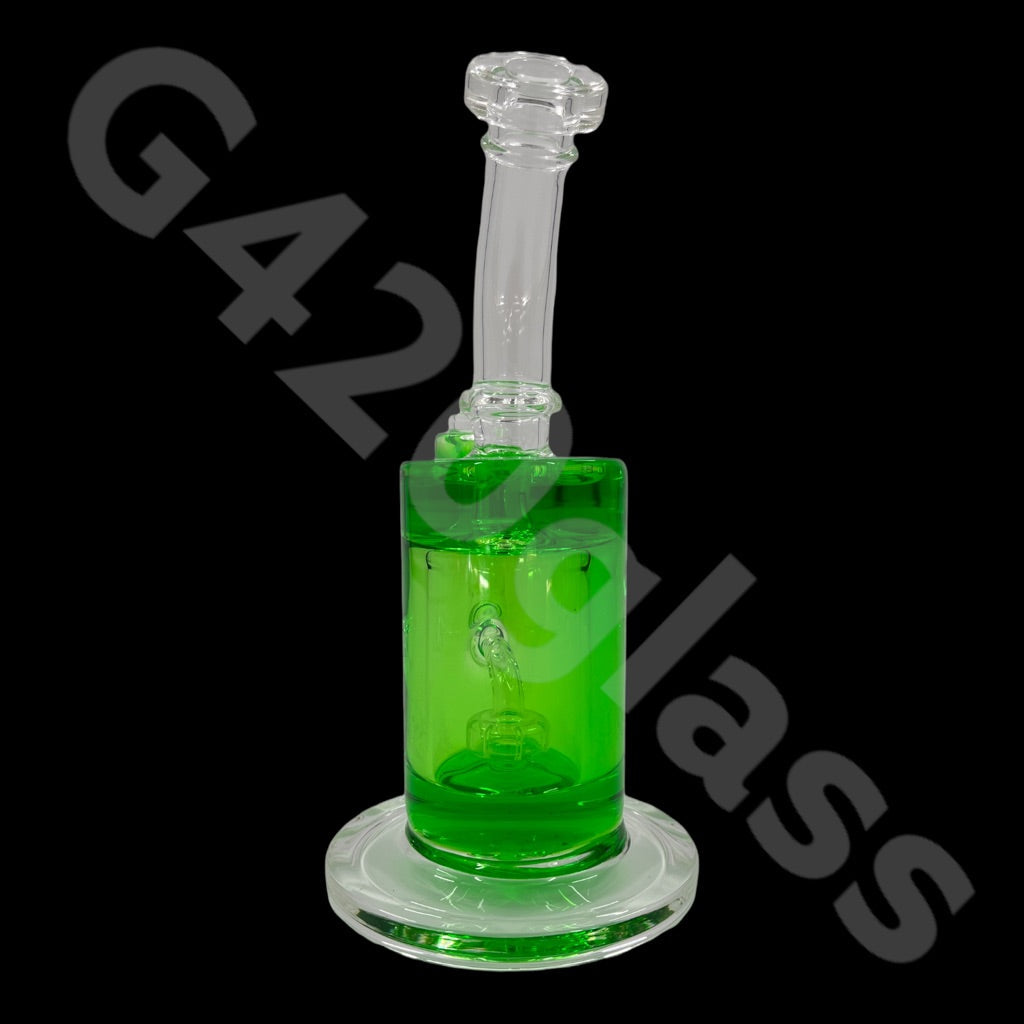 S33   G420glass 10" Glycerin Water Pipe w/ Bubble Bowl  | Colors Vary