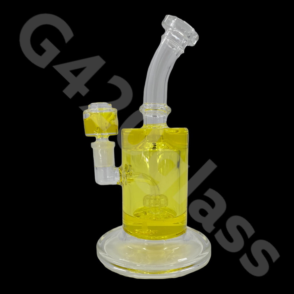 S33   G420glass 10" Glycerin Water Pipe w/ Bubble Bowl  | Colors Vary