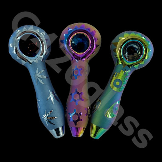 J06   5 Inch Geo Neo Spoon Pipe | Asst Colors & Designs