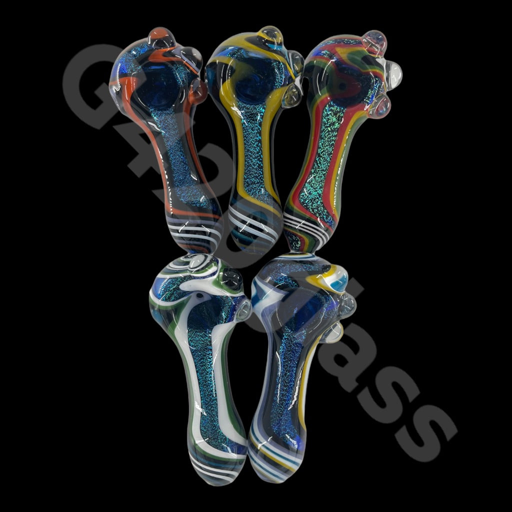 SP025   G420glass 4 Inch Cosmic Journey Dichroic Hand Pipe  | Color Varies