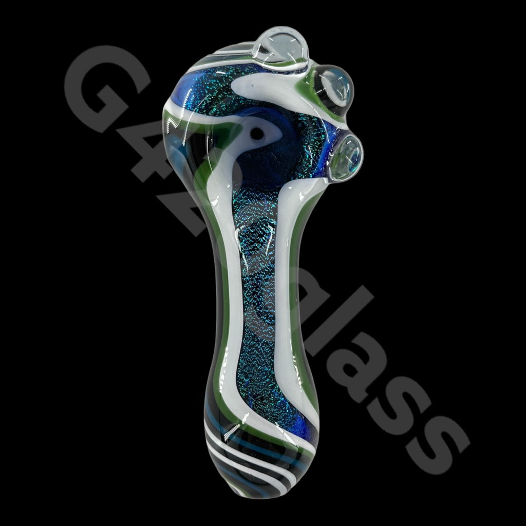 SP025   G420glass 4 Inch Cosmic Journey Dichroic Hand Pipe  | Color Varies