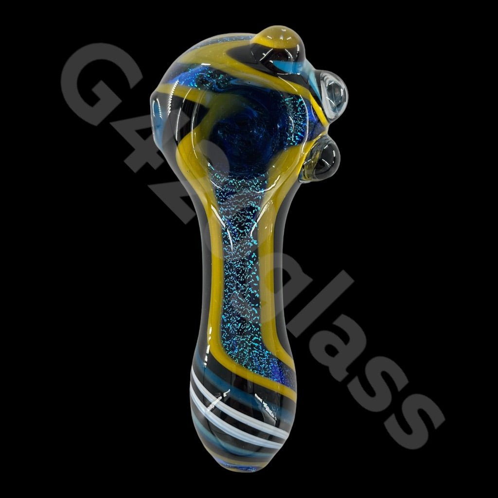 SP025   G420glass 4 Inch Cosmic Journey Dichroic Hand Pipe  | Color Varies