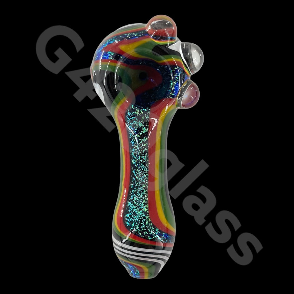 SP025   G420glass 4 Inch Cosmic Journey Dichroic Hand Pipe  | Color Varies