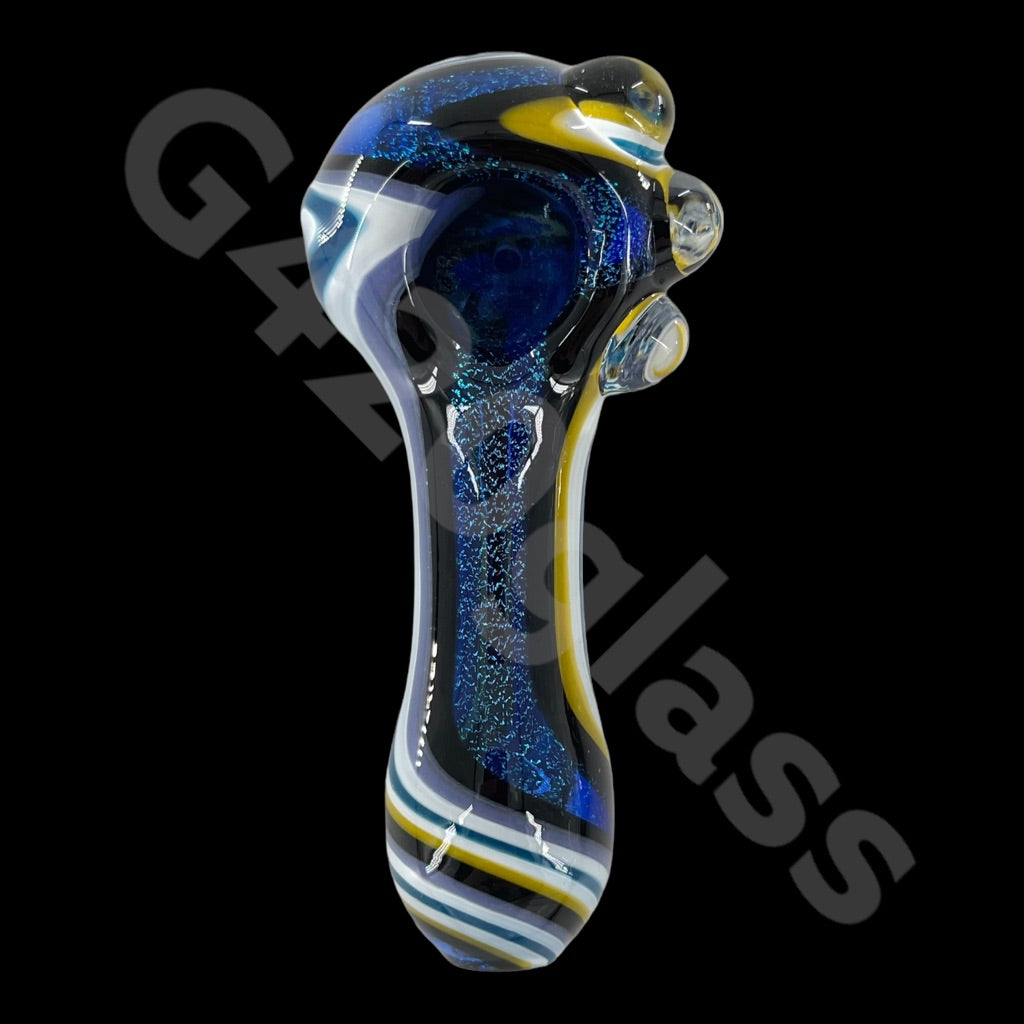 SP025   G420glass 4 Inch Cosmic Journey Dichroic Hand Pipe  | Color Varies