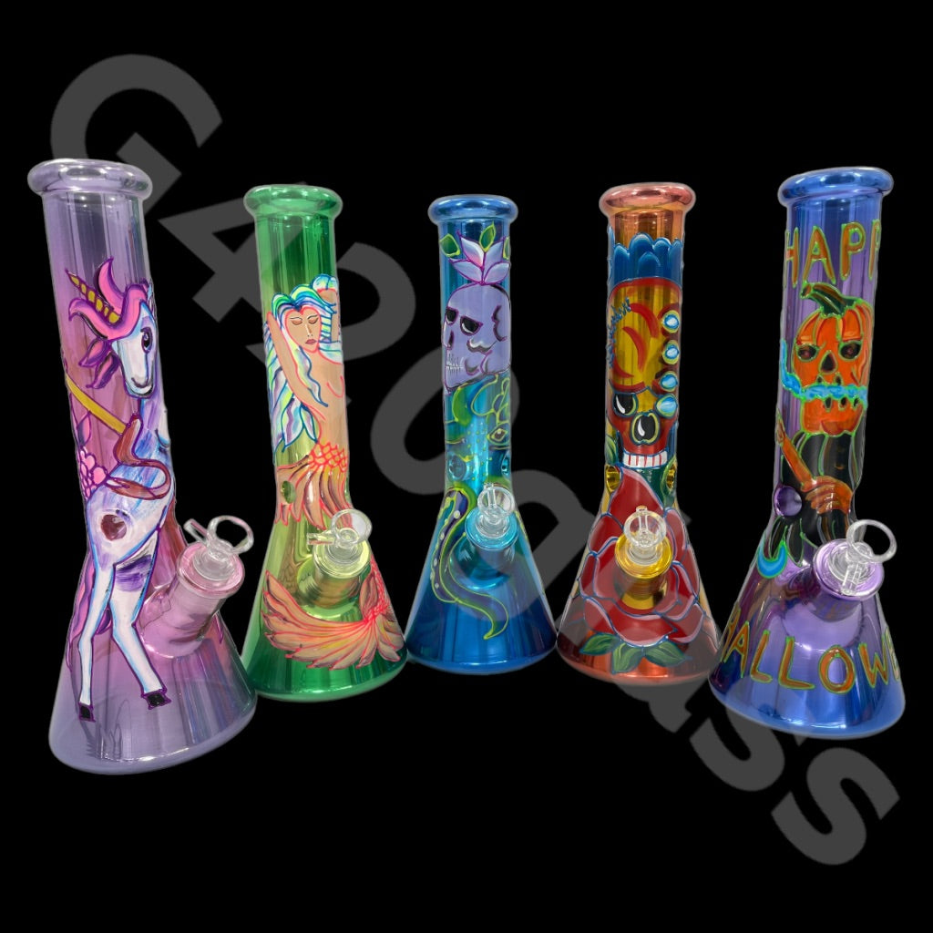 Heavy Duty Beaker Bong Sandblast | 14 Inch