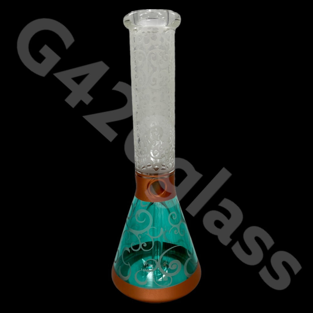 Heavy Duty Beaker Bong Sandblast | 14 Inch