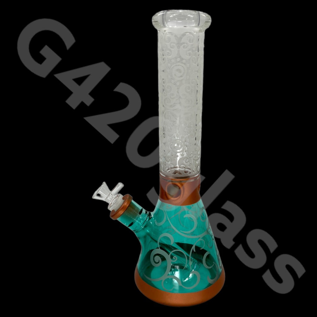 Heavy Duty Beaker Bong Sandblast | 14 Inch