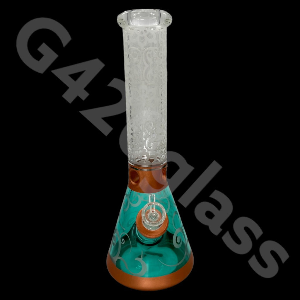 Heavy Duty Beaker Bong Sandblast | 14 Inch