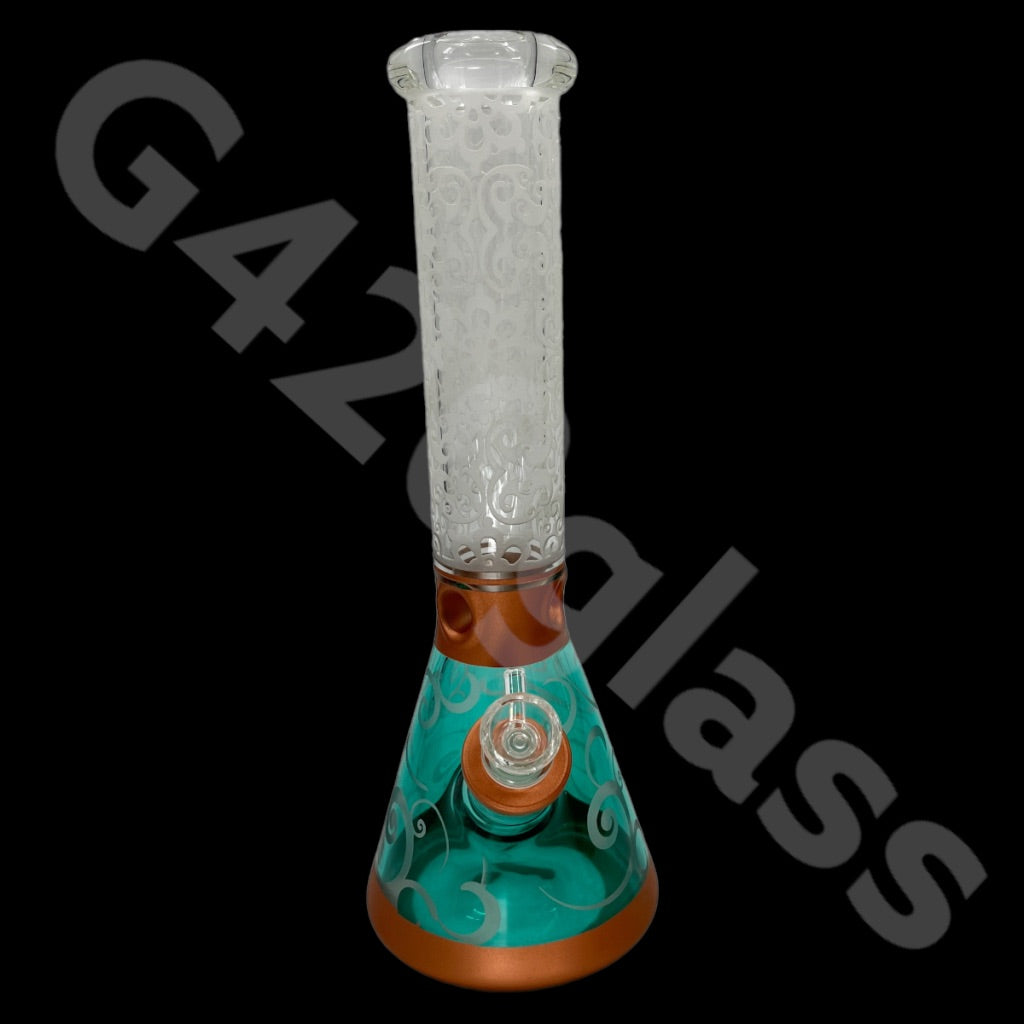 Heavy Duty Beaker Bong Sandblast | 14 Inch