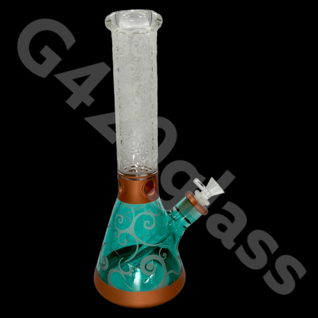 Heavy Duty Beaker Bong Sandblast | 14 Inch