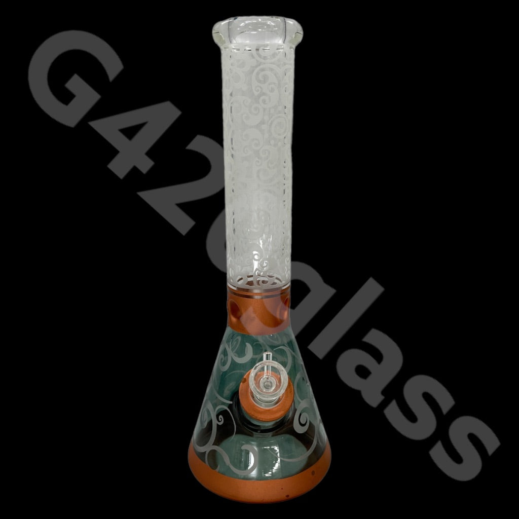 Heavy Duty Beaker Bong Sandblast | 14 Inch