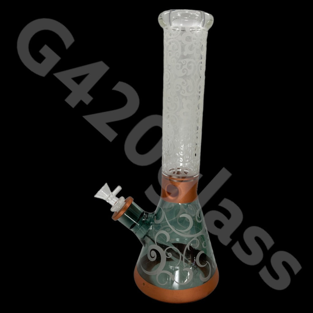 Heavy Duty Beaker Bong Sandblast | 14 Inch