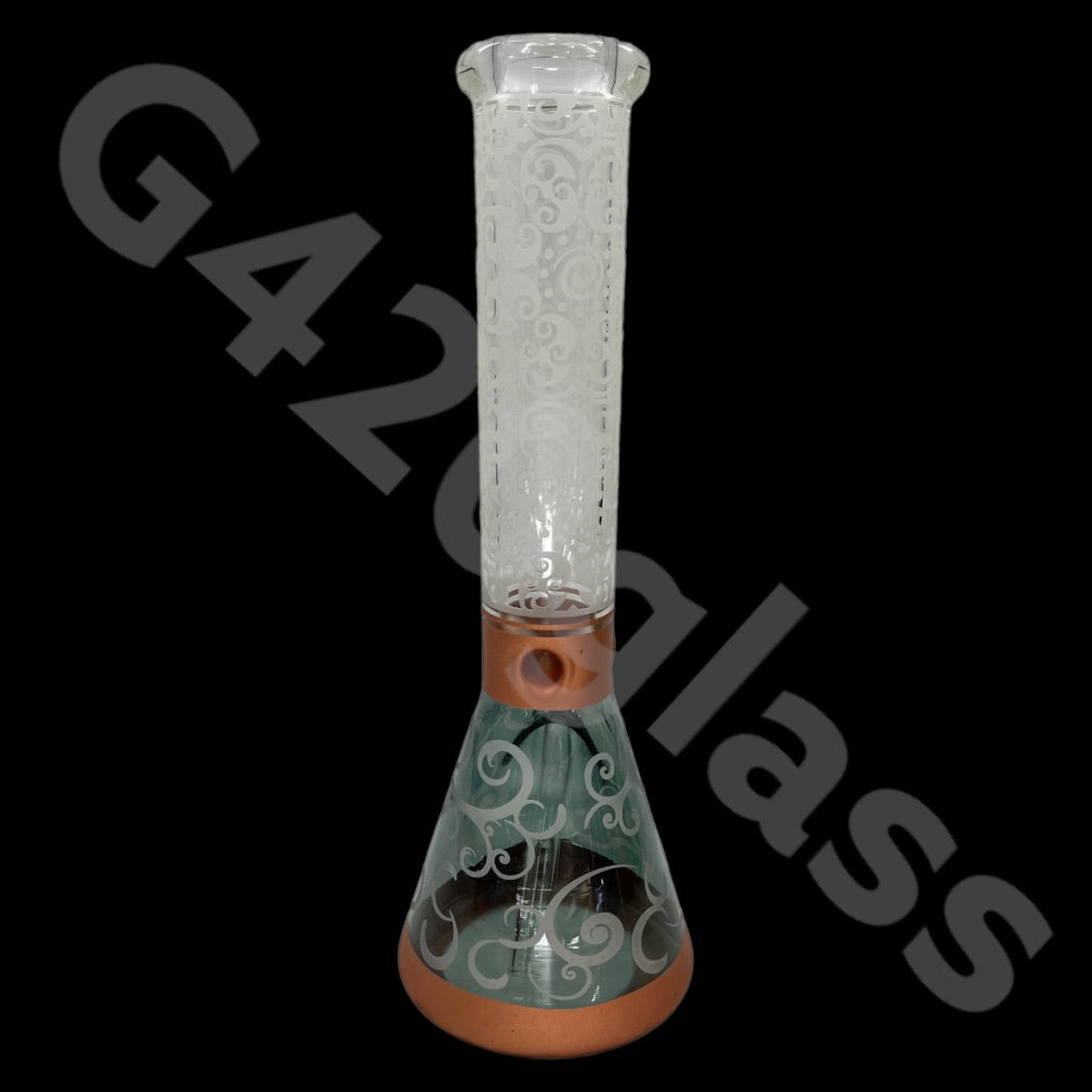 Heavy Duty Beaker Bong Sandblast | 14 Inch