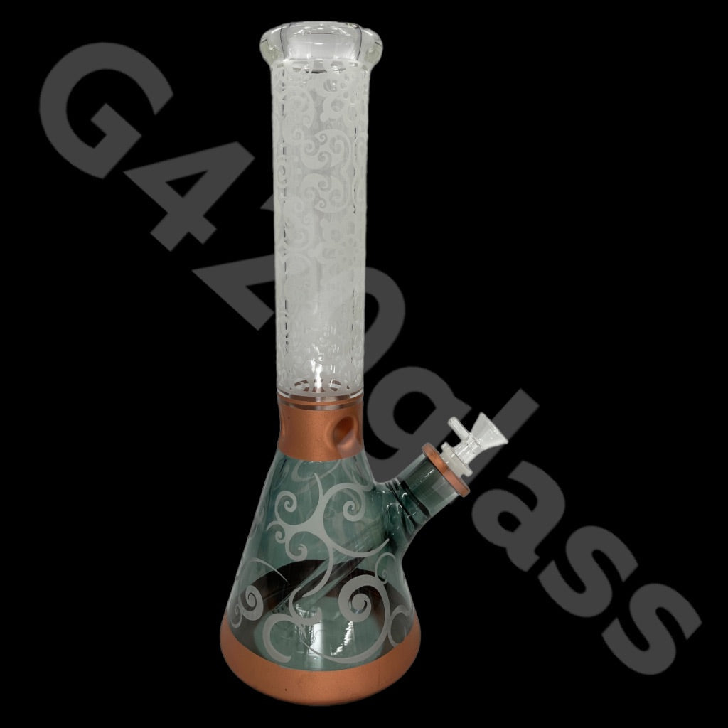 Heavy Duty Beaker Bong Sandblast | 14 Inch