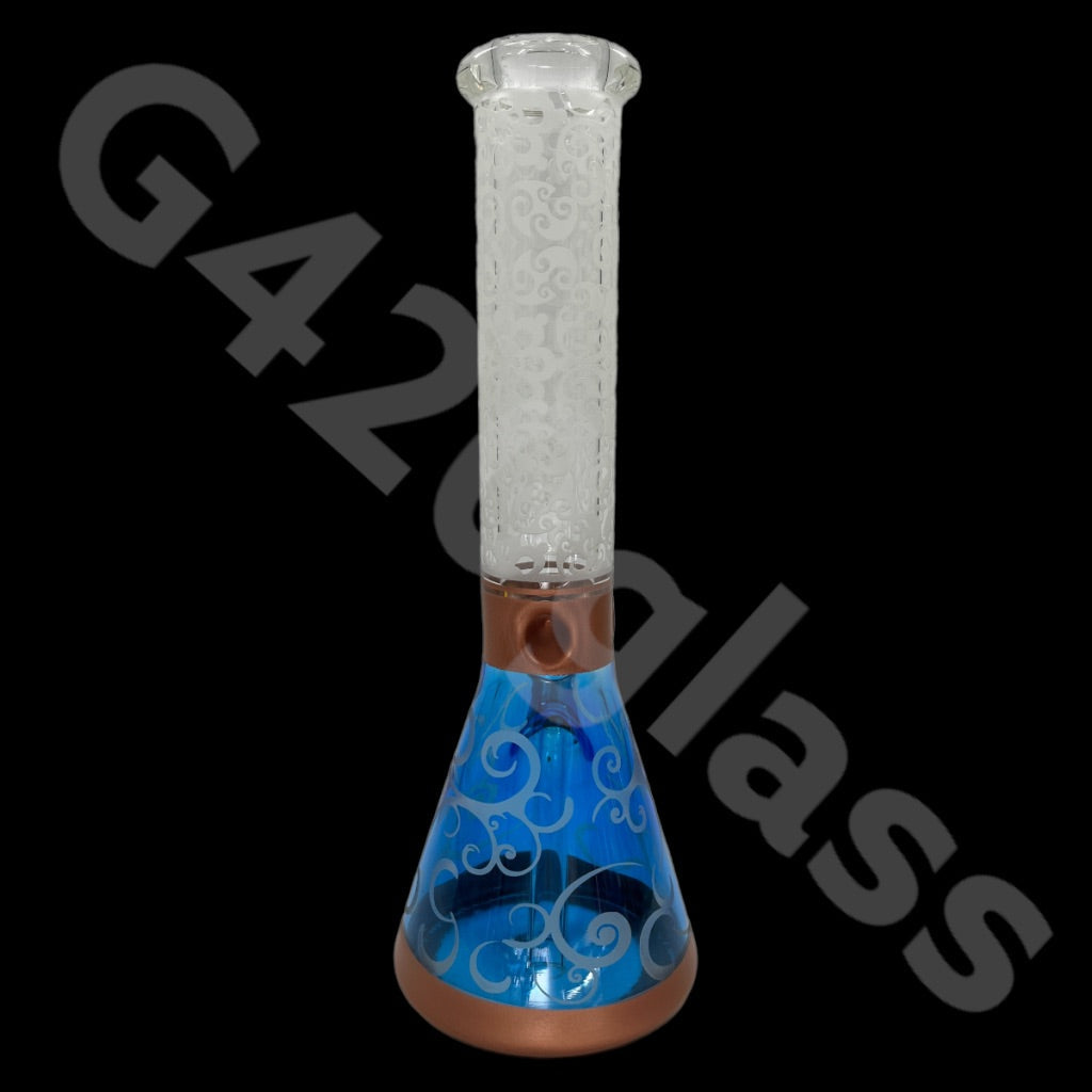 Heavy Duty Beaker Bong Sandblast | 14 Inch