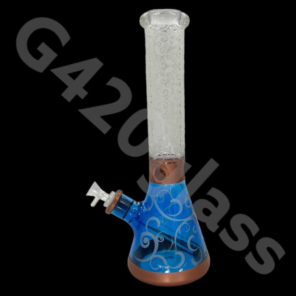 Heavy Duty Beaker Bong Sandblast | 14 Inch