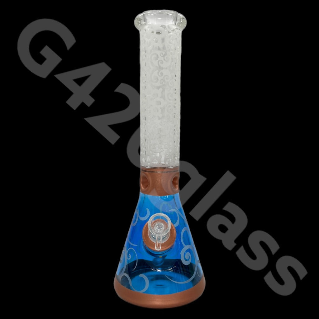 Heavy Duty Beaker Bong Sandblast | 14 Inch