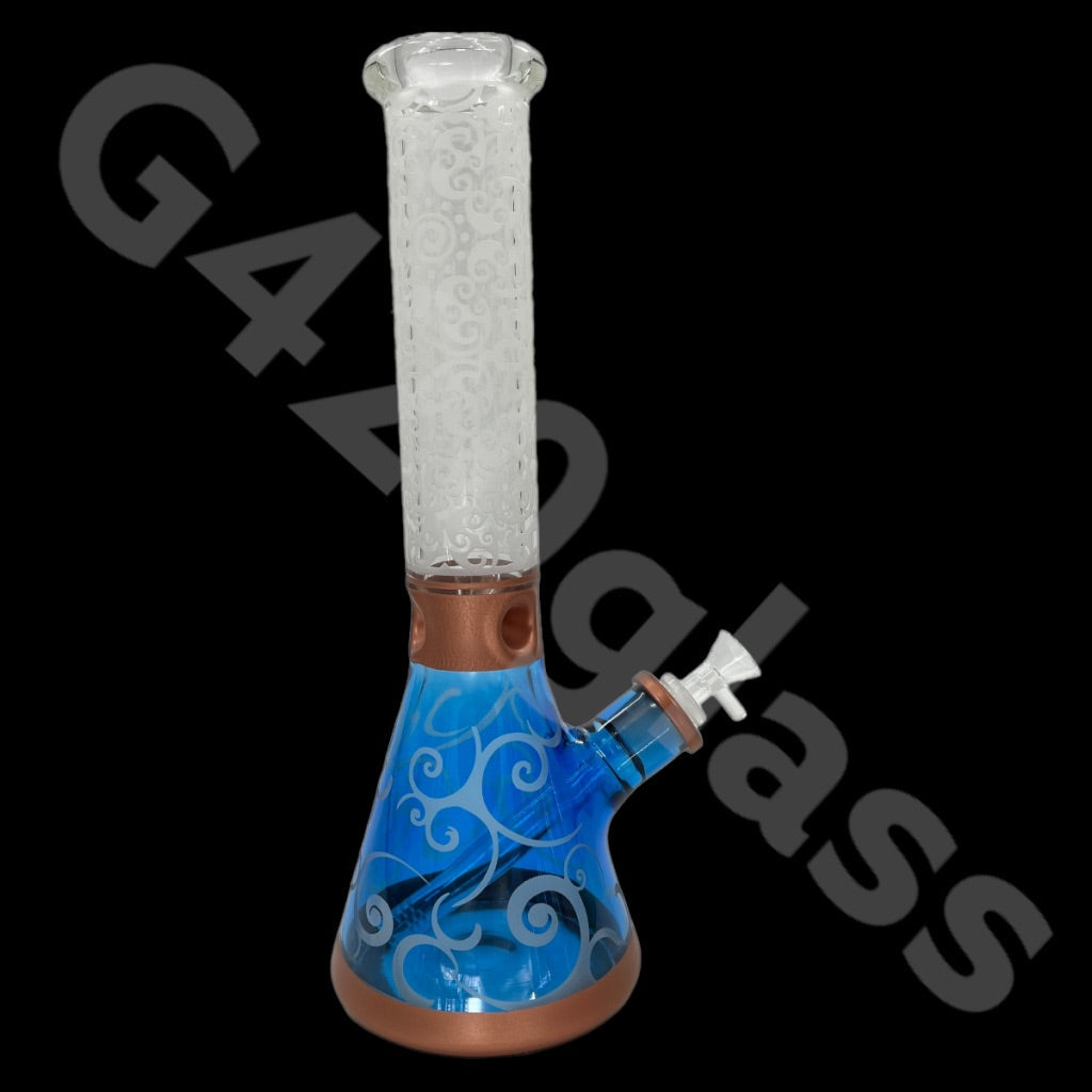 Heavy Duty Beaker Bong Sandblast | 14 Inch