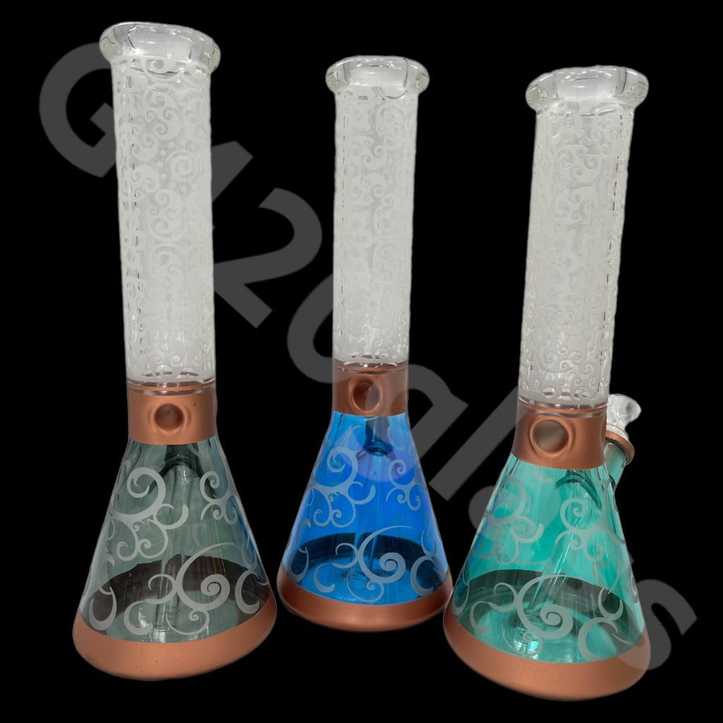 Heavy Duty Beaker Bong Sandblast | 14 Inch