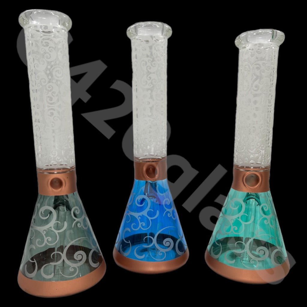 Heavy Duty Beaker Bong Sandblast | 14 Inch