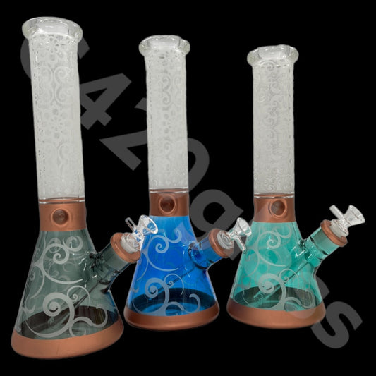 Heavy Duty Beaker Bong Sandblast | 14 Inch