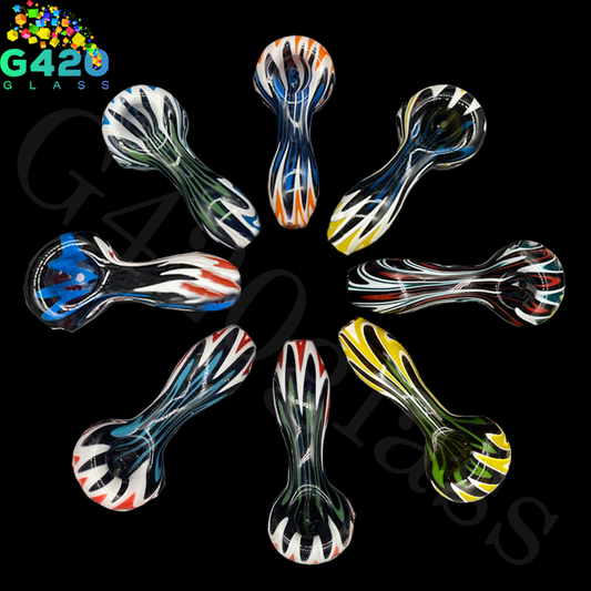 SP008  4 Inch Glass Hand Pipes |  Fancy Color Combined Smoking Pipes